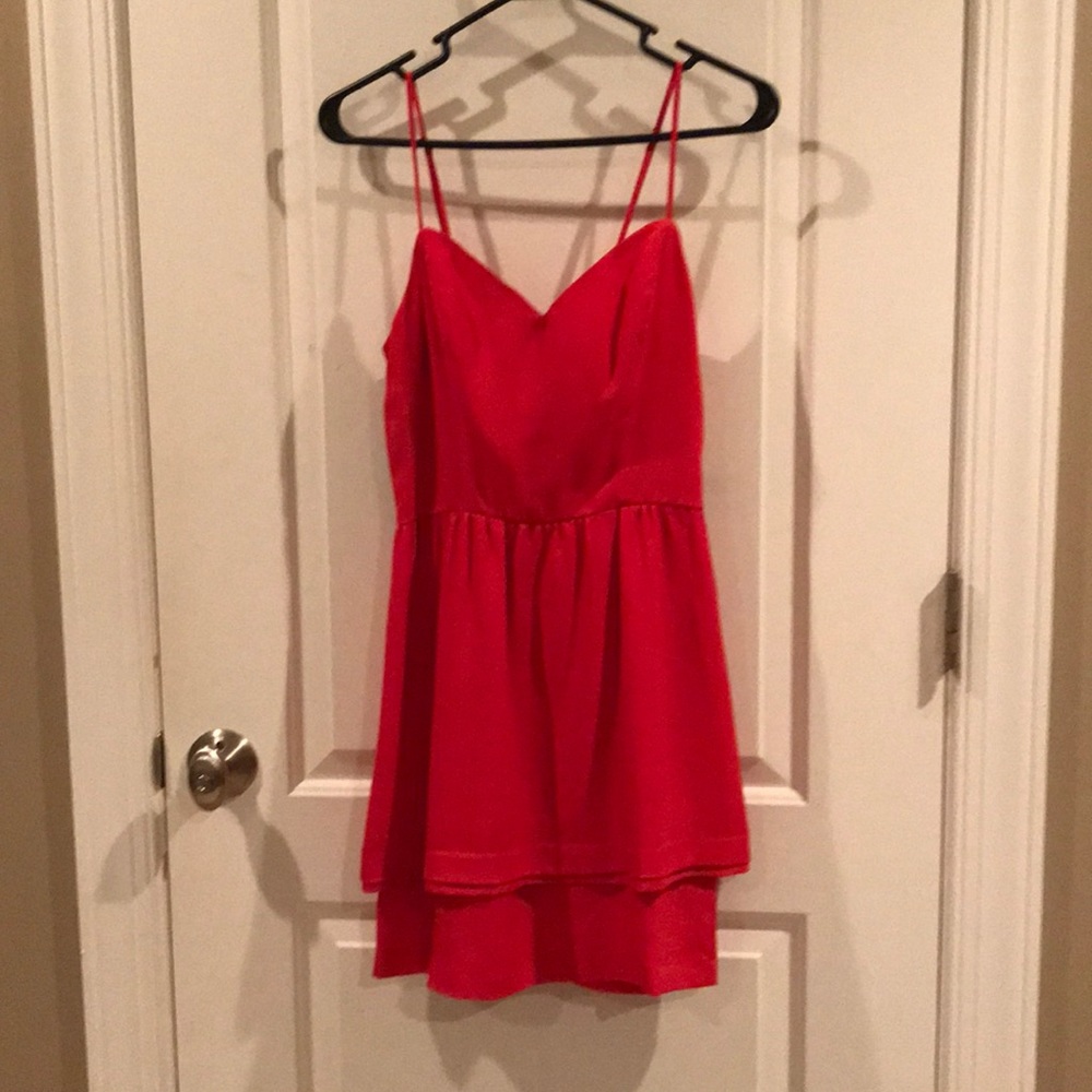 Bebe Hibiscus (Coral) Party Dress
